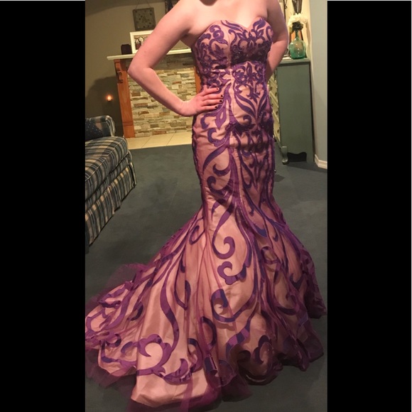 Disney Forever Enchanted purple mermaid prom/formal dress - Picture 1 of 12